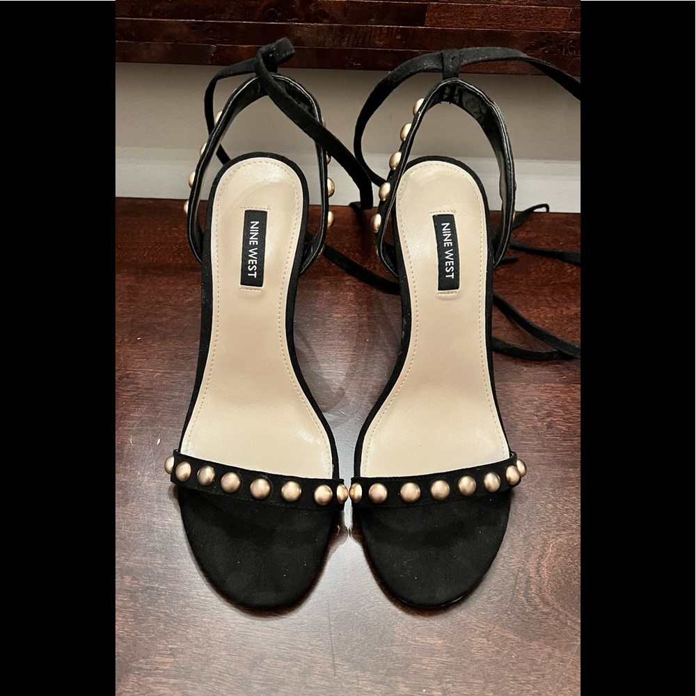 Nine West Suede Studded Sandal Heels